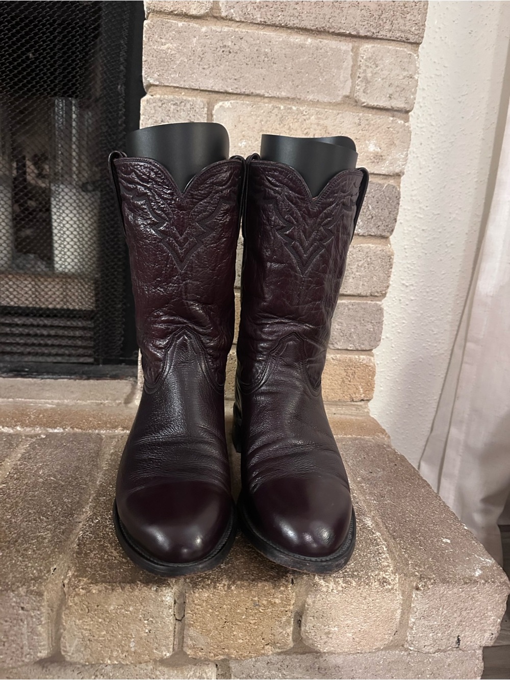 Lucchese 2000 Men’s 10.5D Oxblood Burgundy Leather Western Cowboy Boots USA
